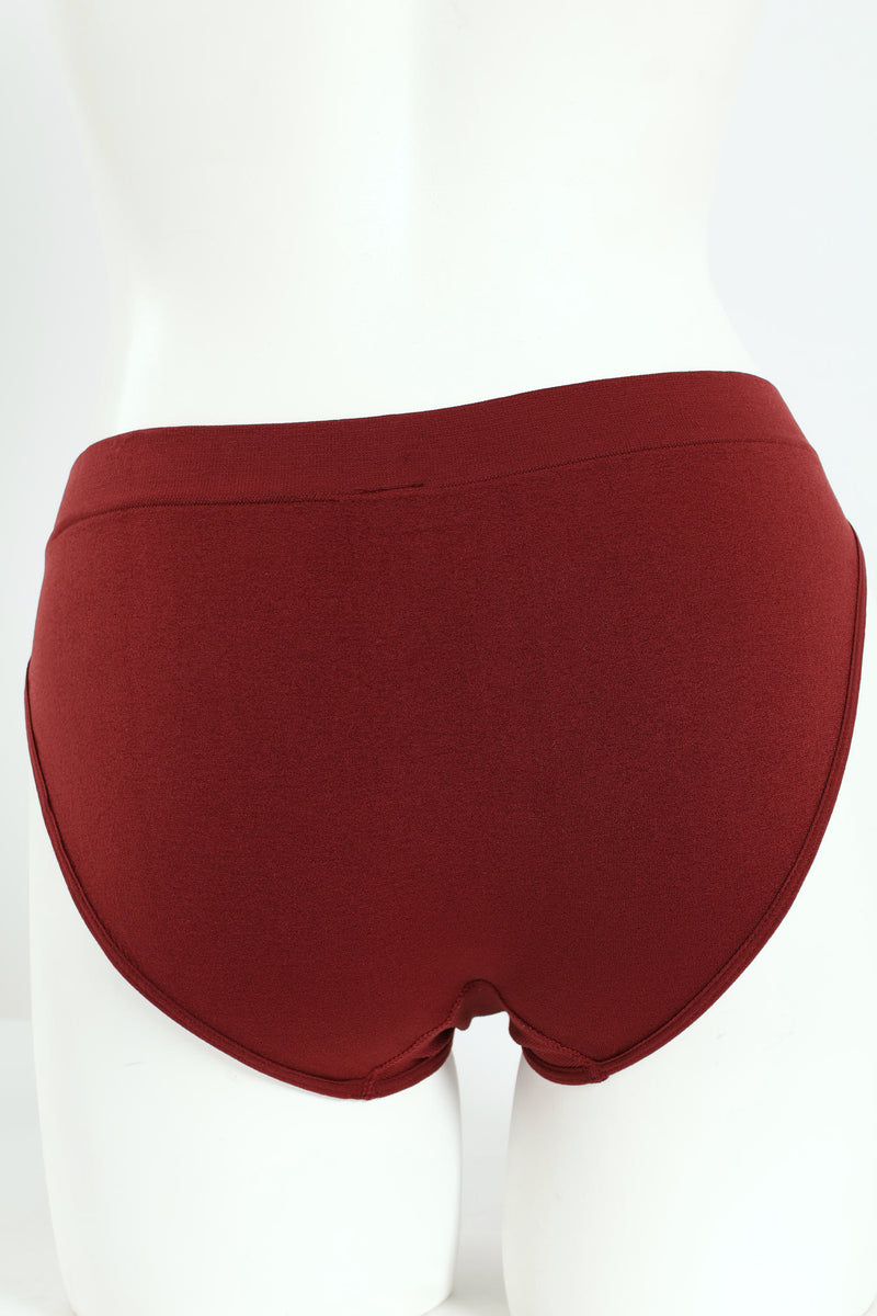 3 Pack Seamless Bikini Panties - Port/Rose/Black