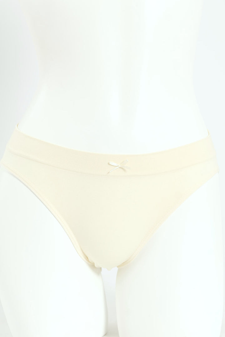 3 Pack Seamless Hi-Cut Panties - Sea/Tan/Tofu