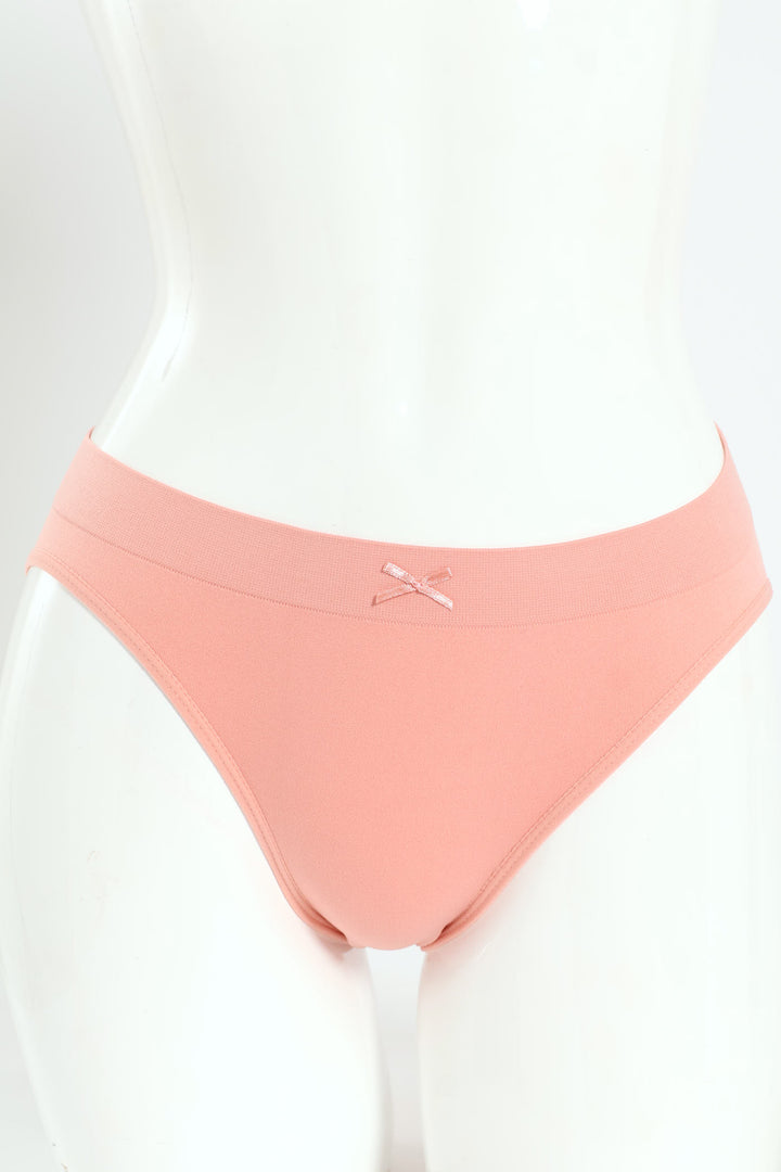 3 Pack Seamless Hi-Cut Panties - Sea/Tan/Tofu