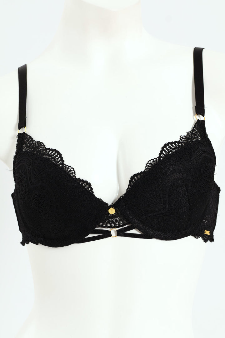 Lace Push Up Bra - Black