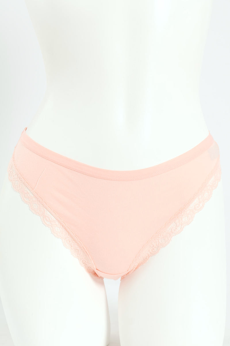 3 Pack Cotton Stretch Brazillian Panties - Burgundy/Light Pink/Coral