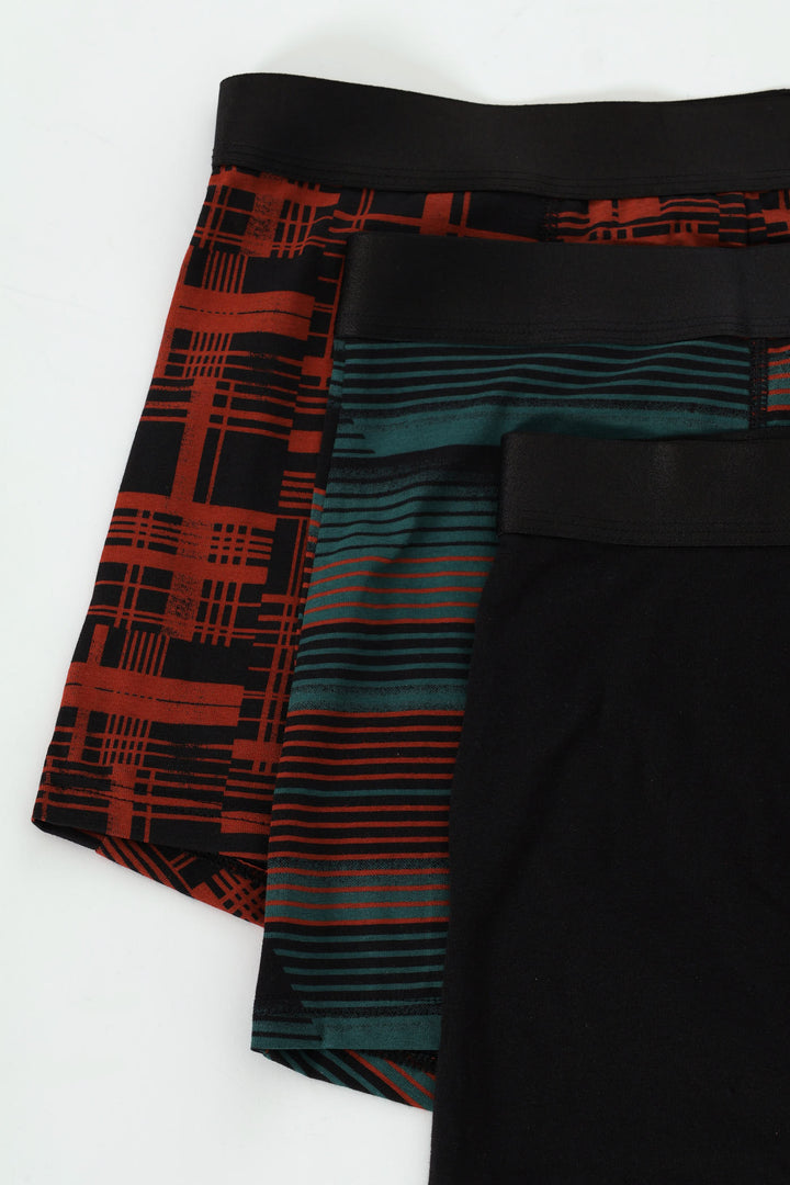 3 Pack Fashion Trunks - Red
