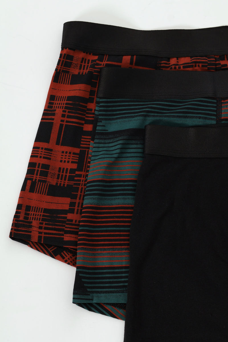 3 Pack Fashion Trunks - Red