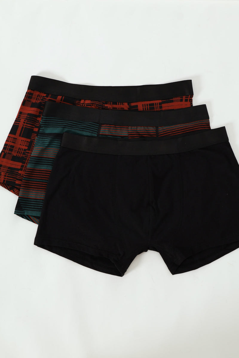 3 Pack Fashion Trunks - Red