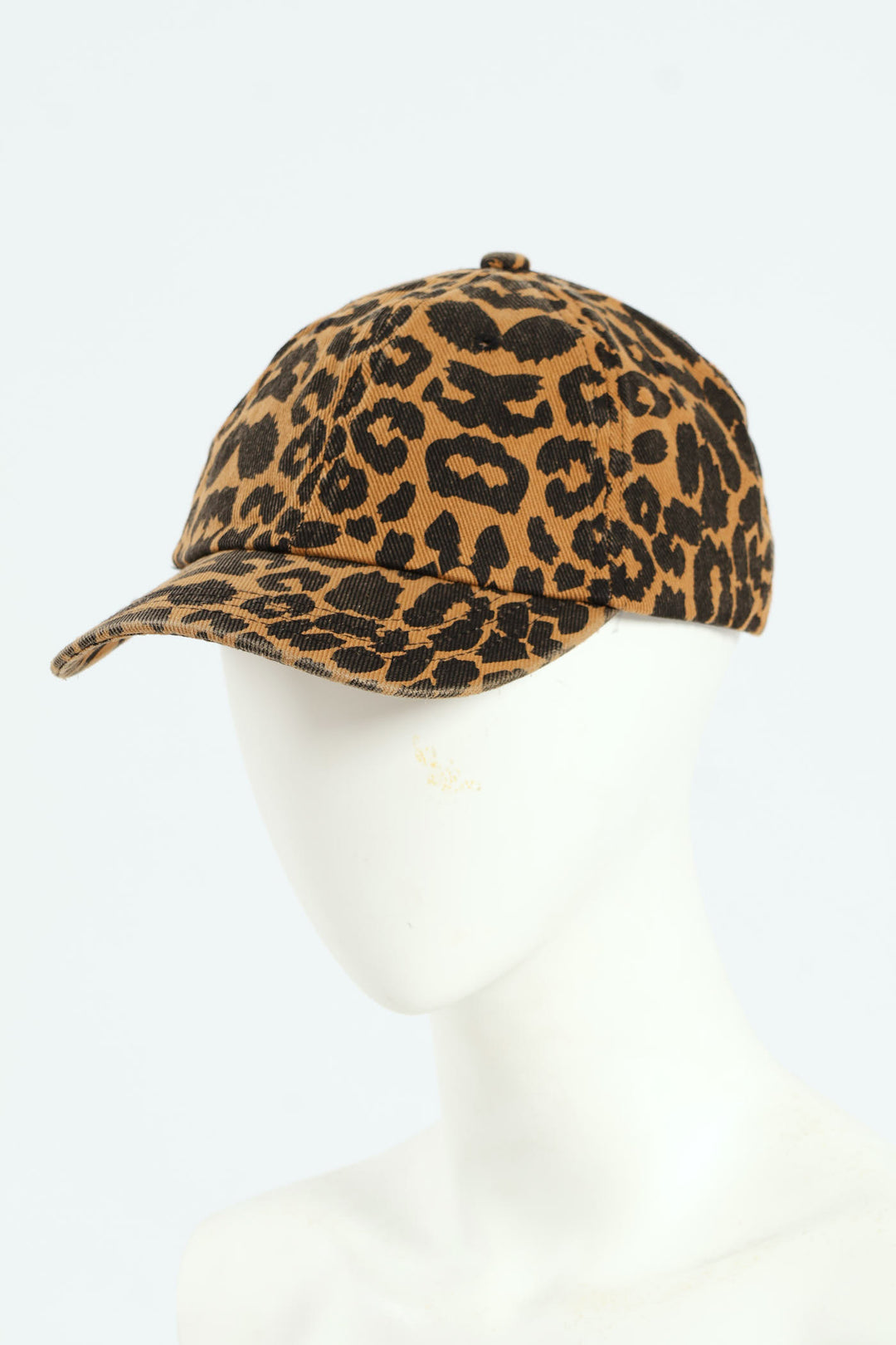 Leopard Print Washed Twill Cap - Brown