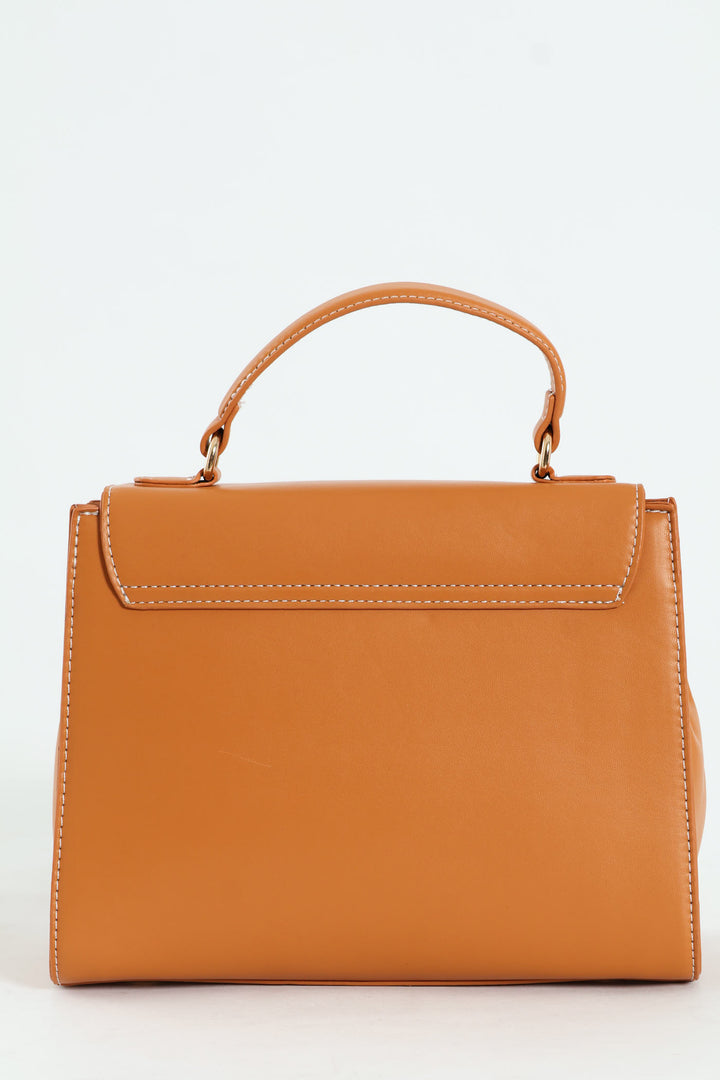 Top Handle Satchel - Tan