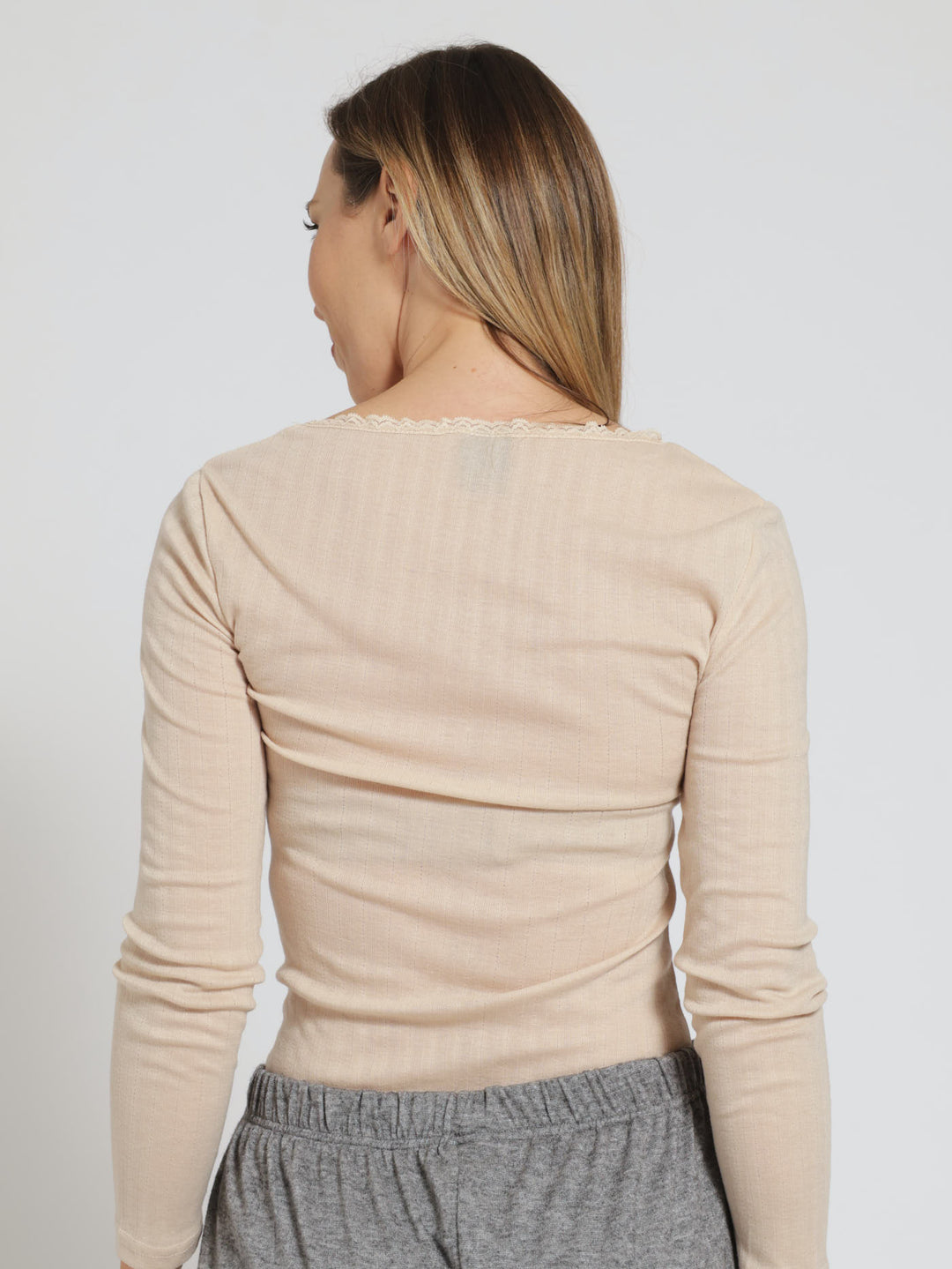 2 Pack Long Sleeve Thermal Spencer Slip - White/Beige
