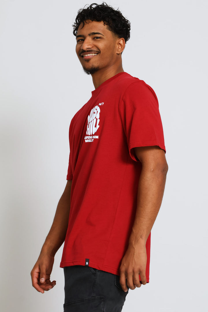 Just Chill Chest Print Tee - Red