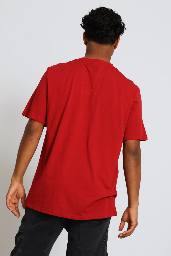 Just Chill Chest Print Tee - Red