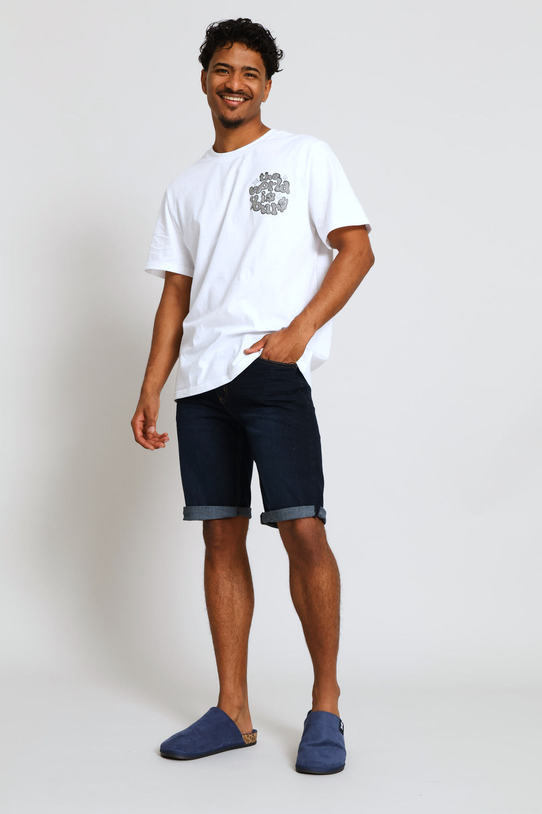 World Is Yours Front & Back Print Tee - White