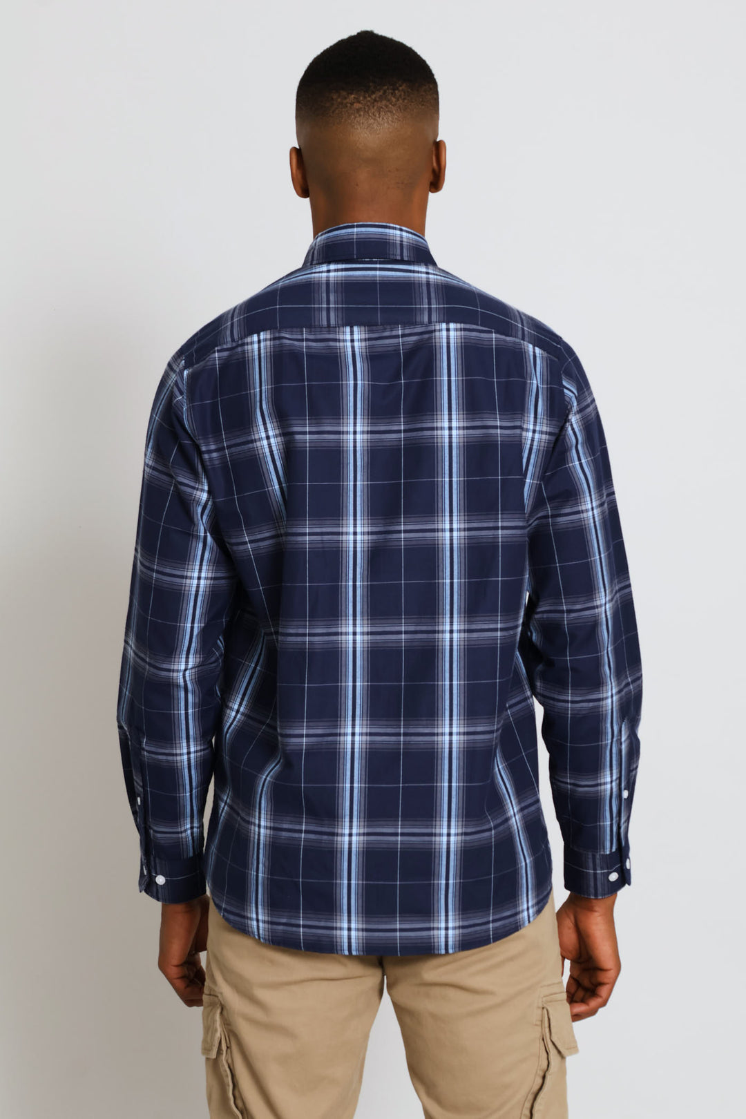 Shadow Check Shirt - Navy