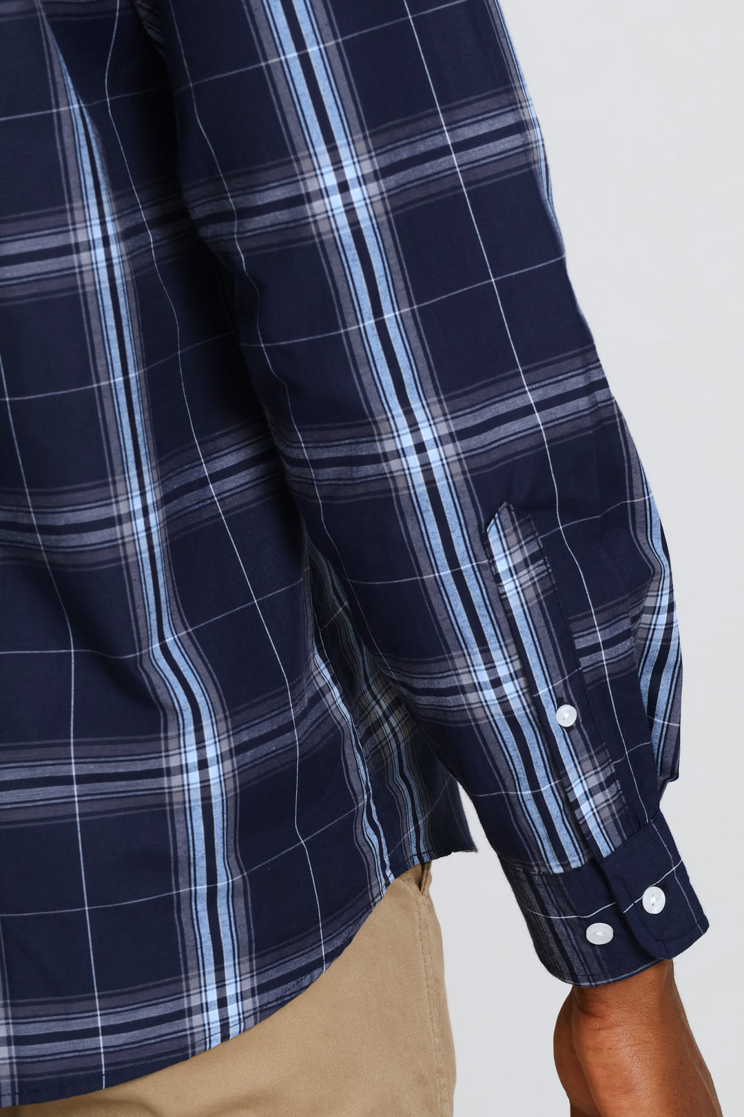 Shadow Check Shirt - Navy