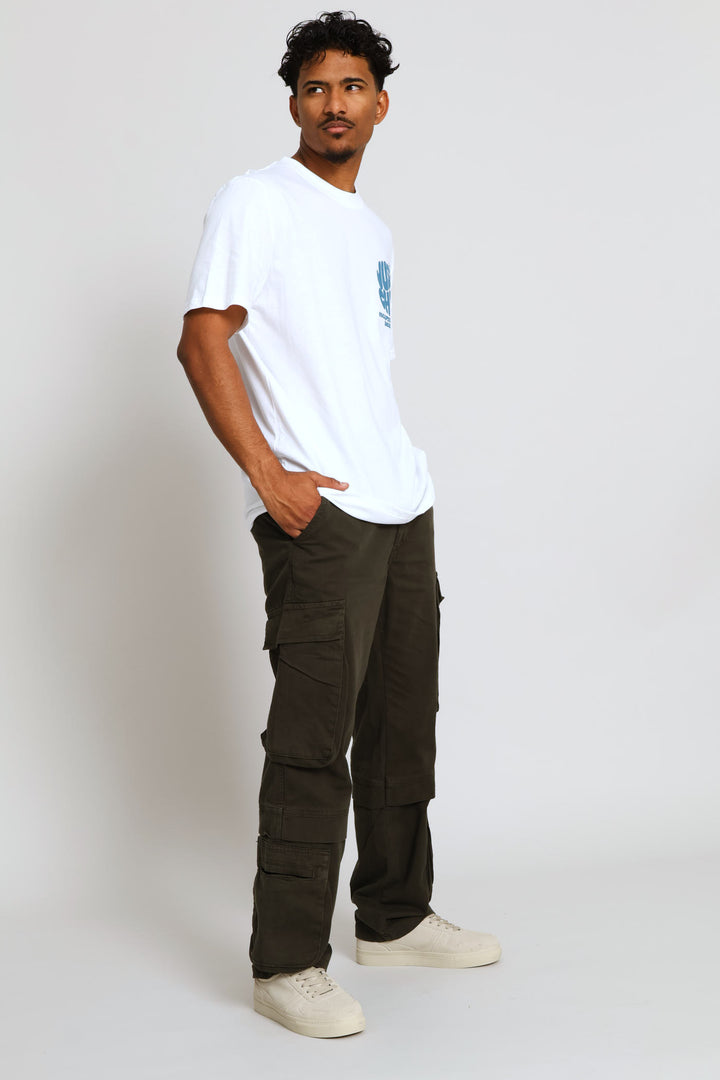 Just Chill Chest Print Tee - White
