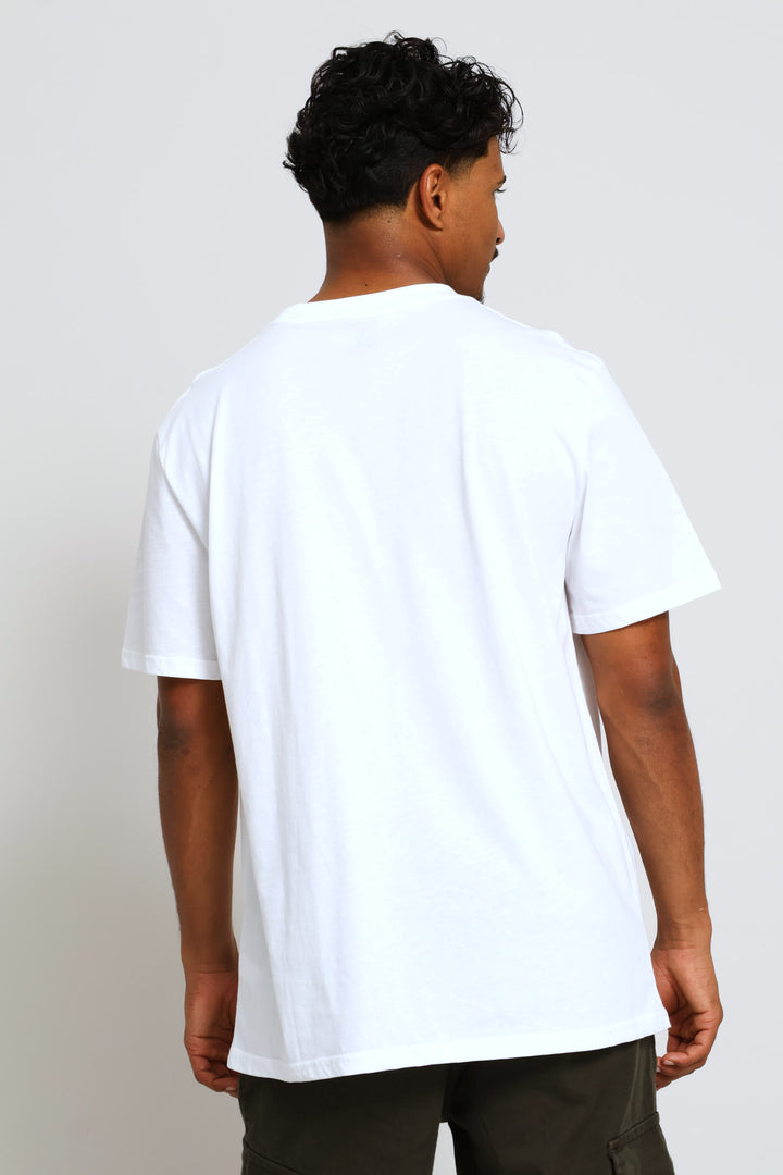 Just Chill Chest Print Tee - White