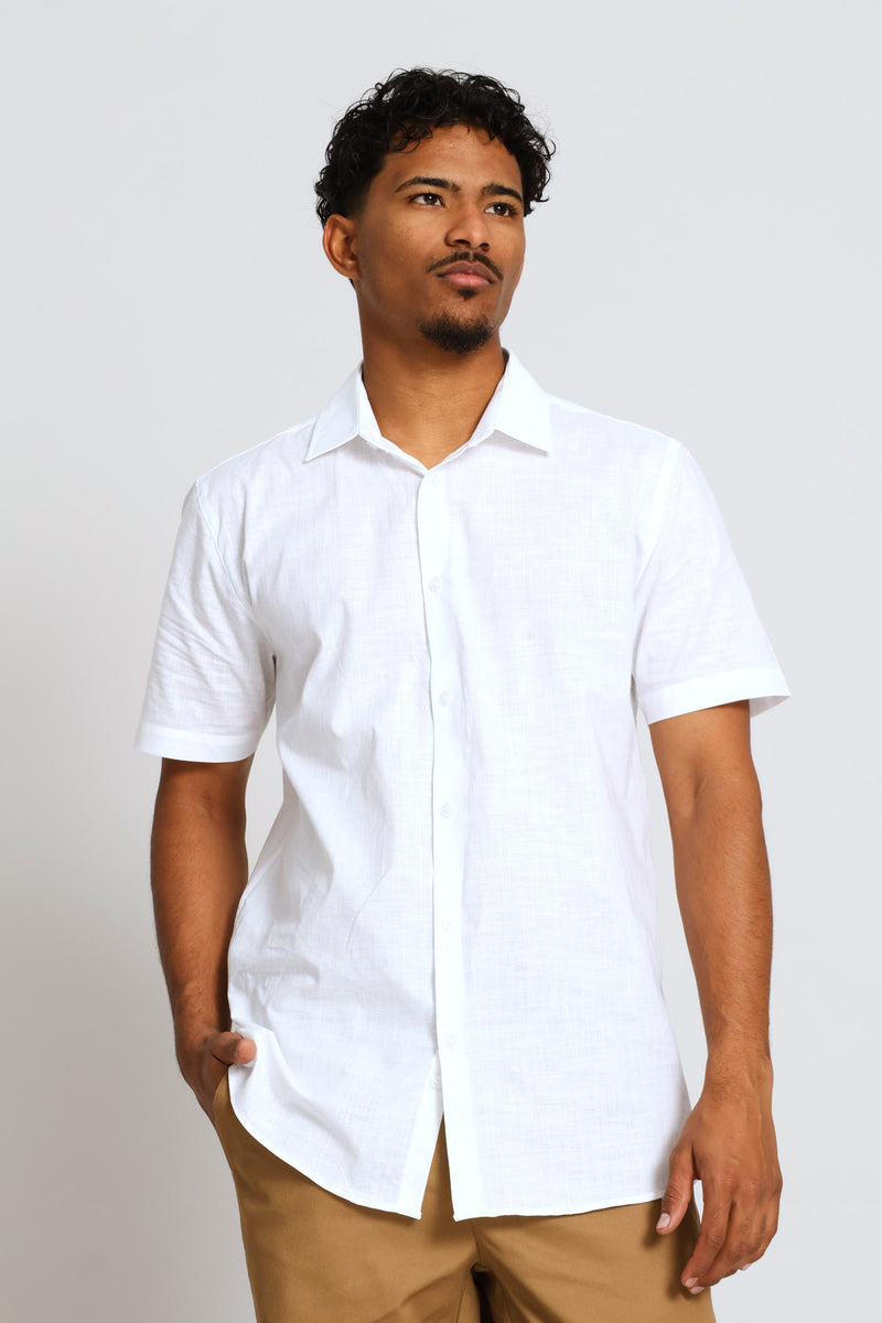 Linen Look Shirt - White