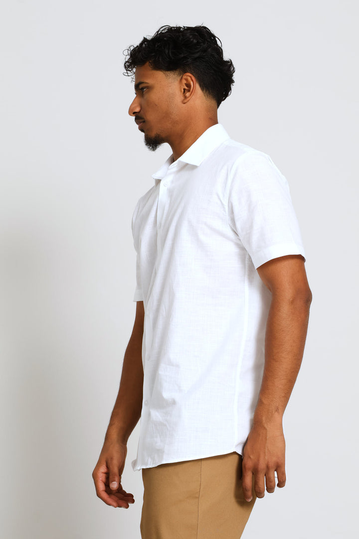 Linen Look Shirt - White