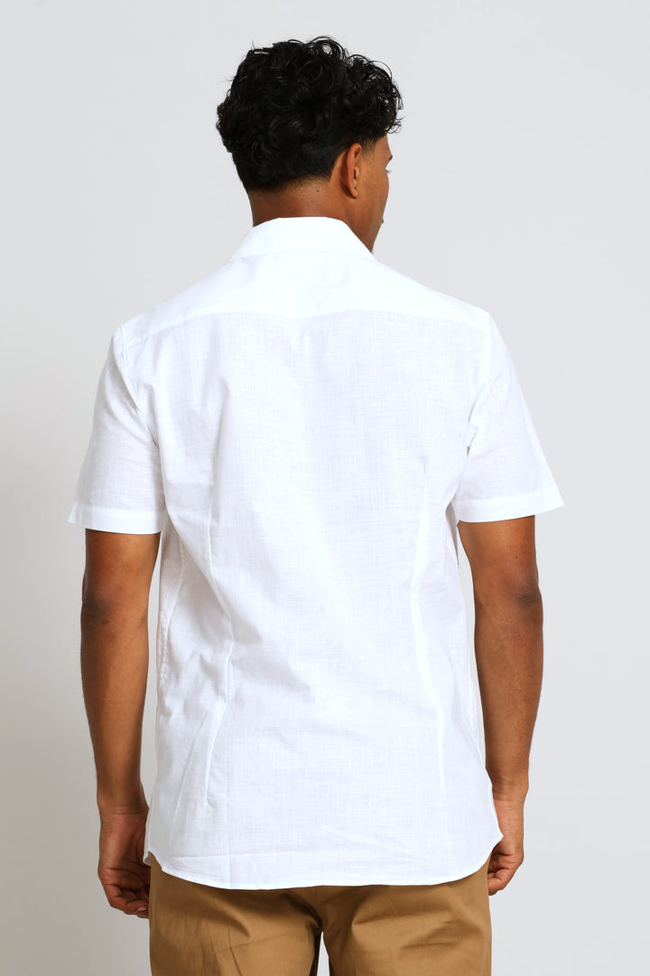 Linen Look Shirt - White