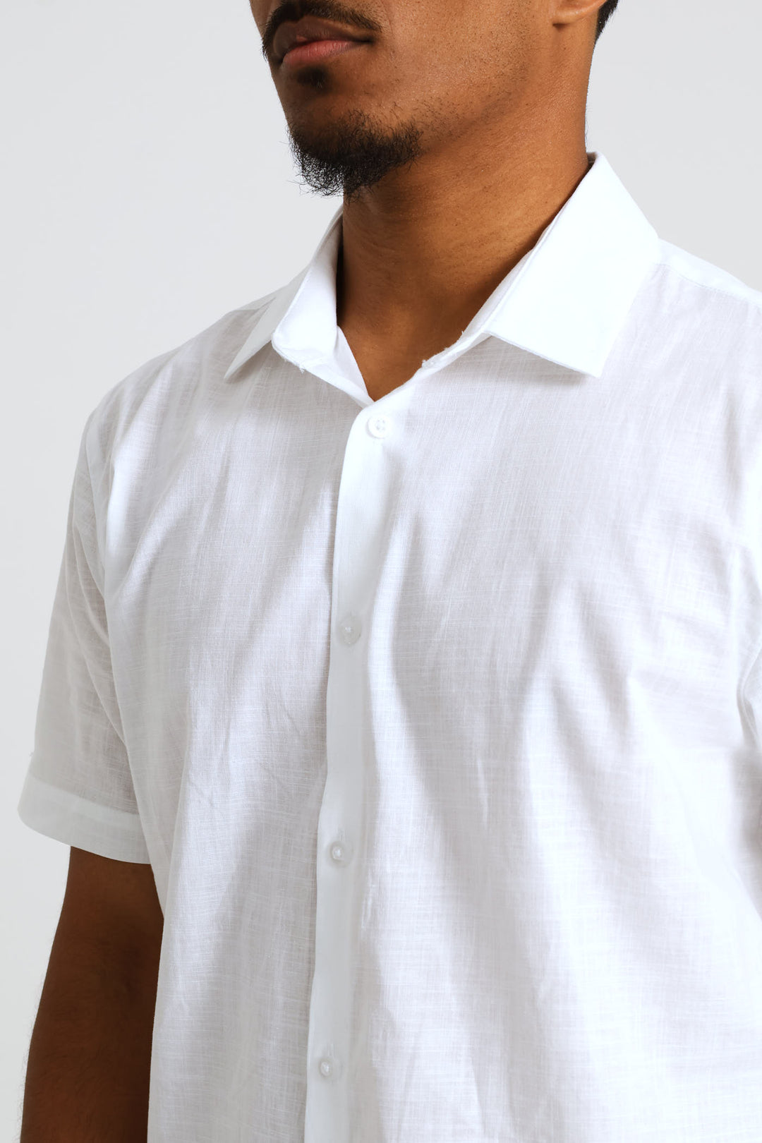 Linen Look Shirt - White