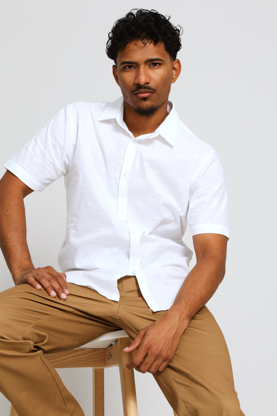 Linen Look Shirt - White