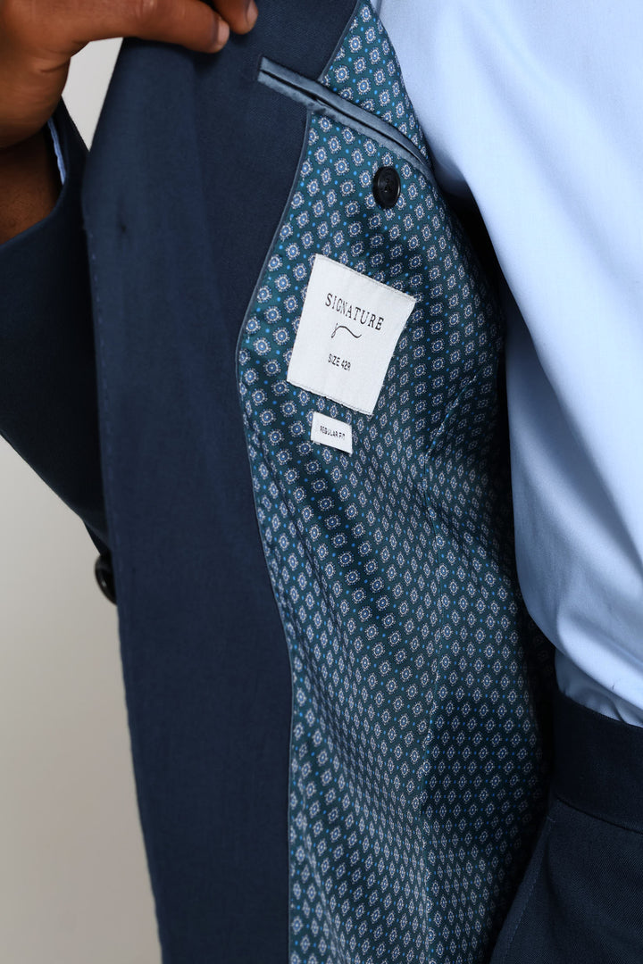 Regular Fit Viscose Blend Suit Jacket - Petrol