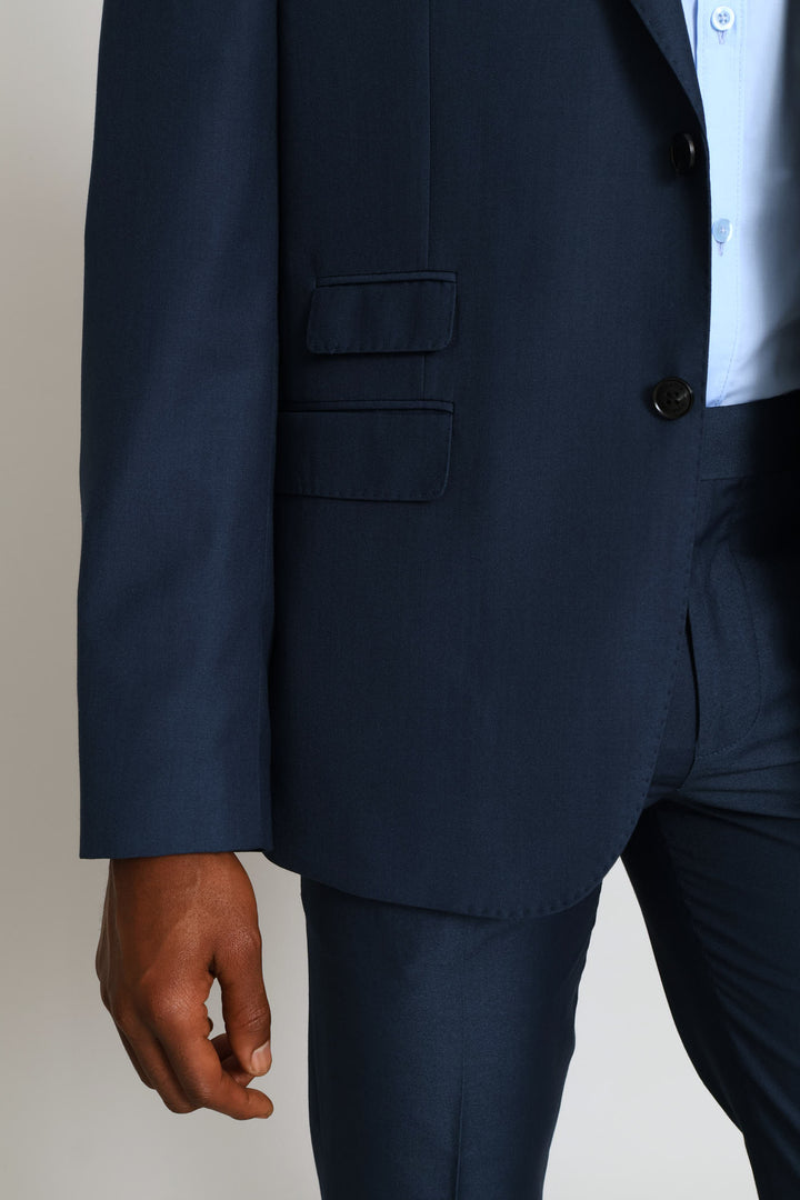 Regular Fit Viscose Blend Suit Jacket - Petrol