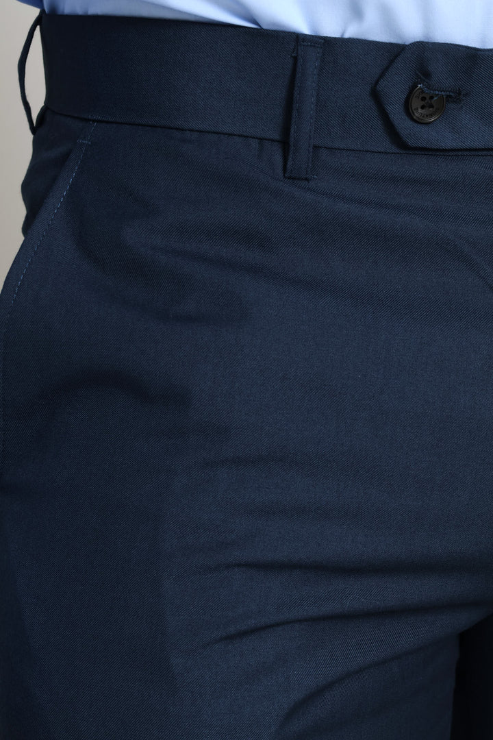 Regular Fit Viscose Blend Suit Trouser - Petrol