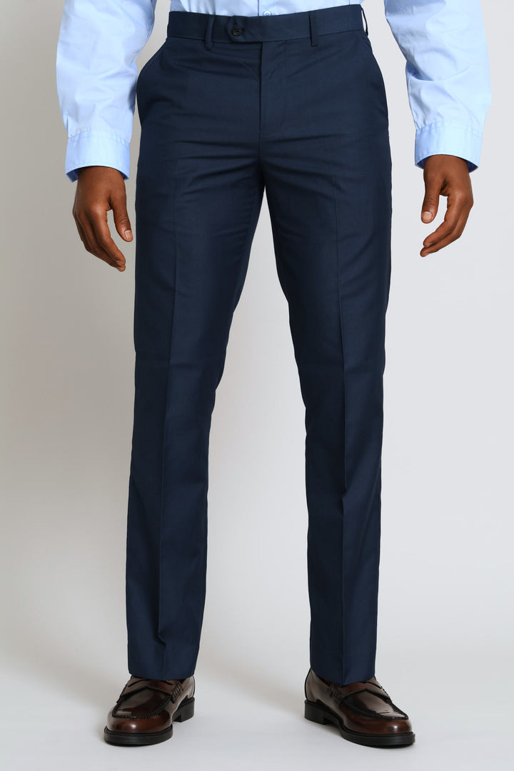 Regular Fit Viscose Blend Suit Trouser - Petrol