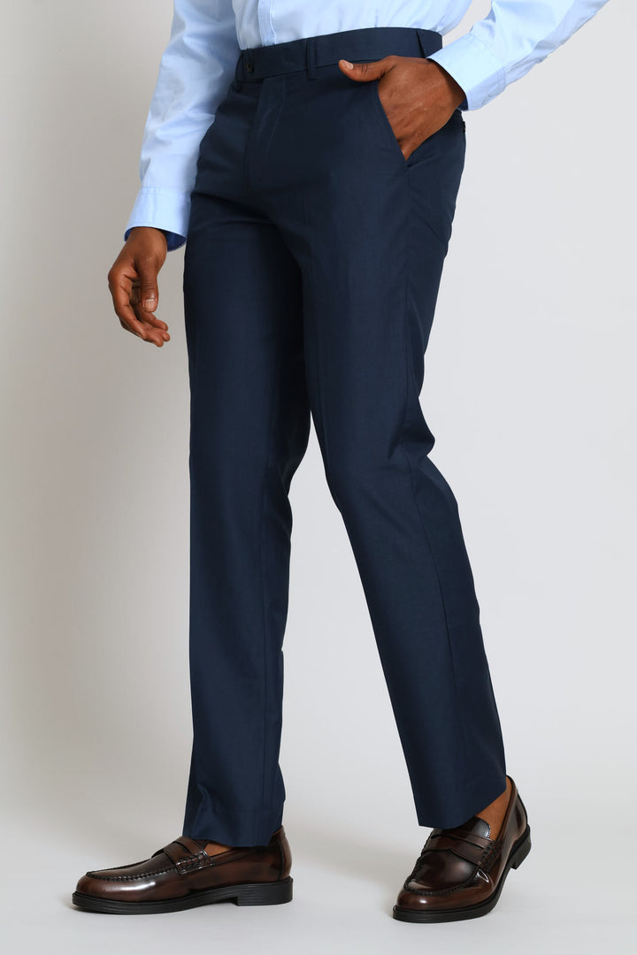 Regular Fit Viscose Blend Suit Trouser - Petrol