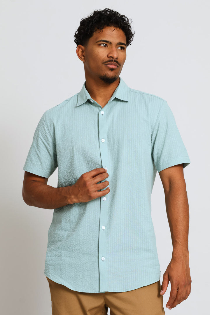 Seersucker Textured Shirt - Mint