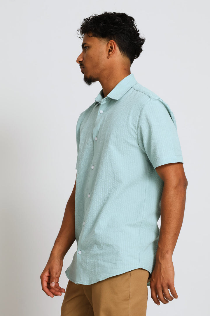 Seersucker Textured Shirt - Mint