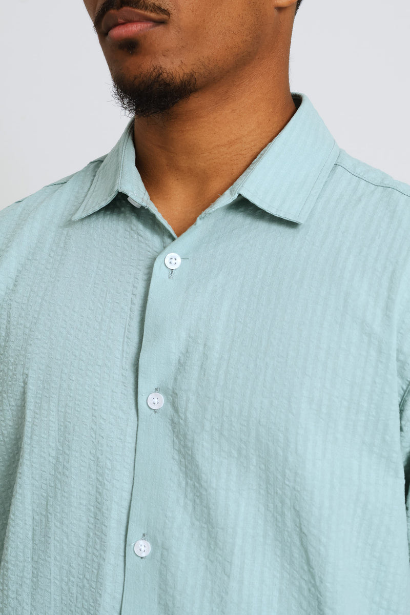 Seersucker Textured Shirt - Mint