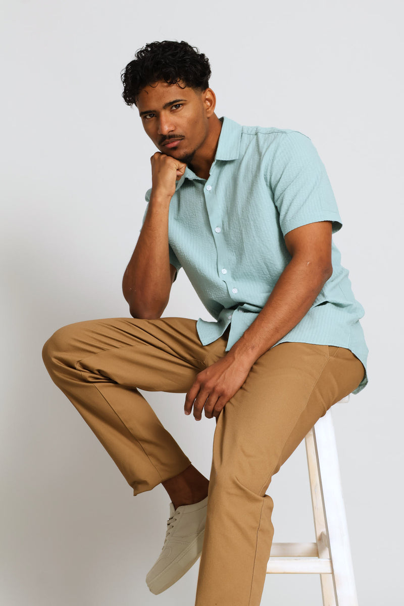 Seersucker Textured Shirt - Mint