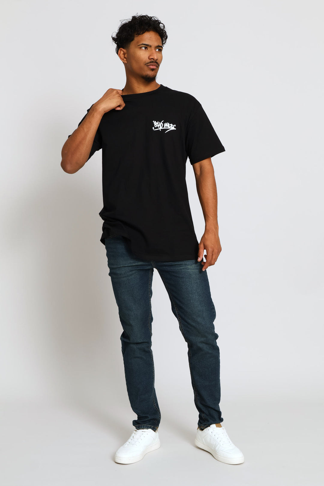Graffiti Chest Print Tee - Black