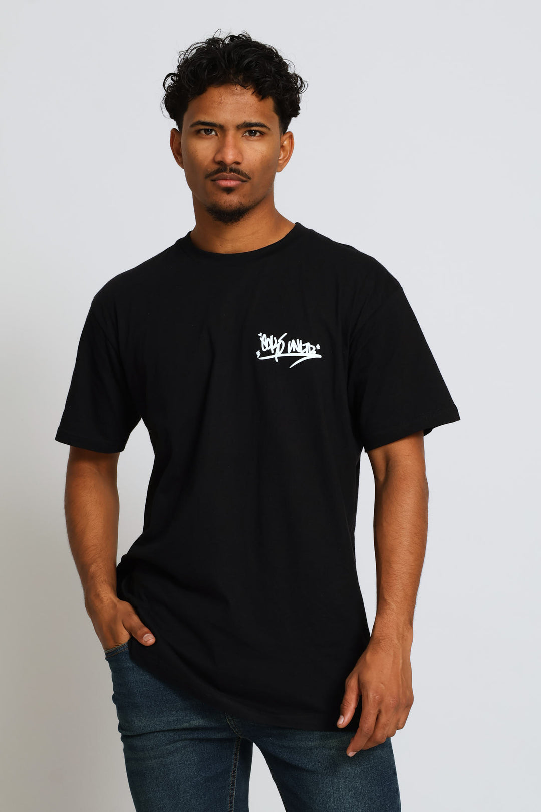Graffiti Chest Print Tee - Black
