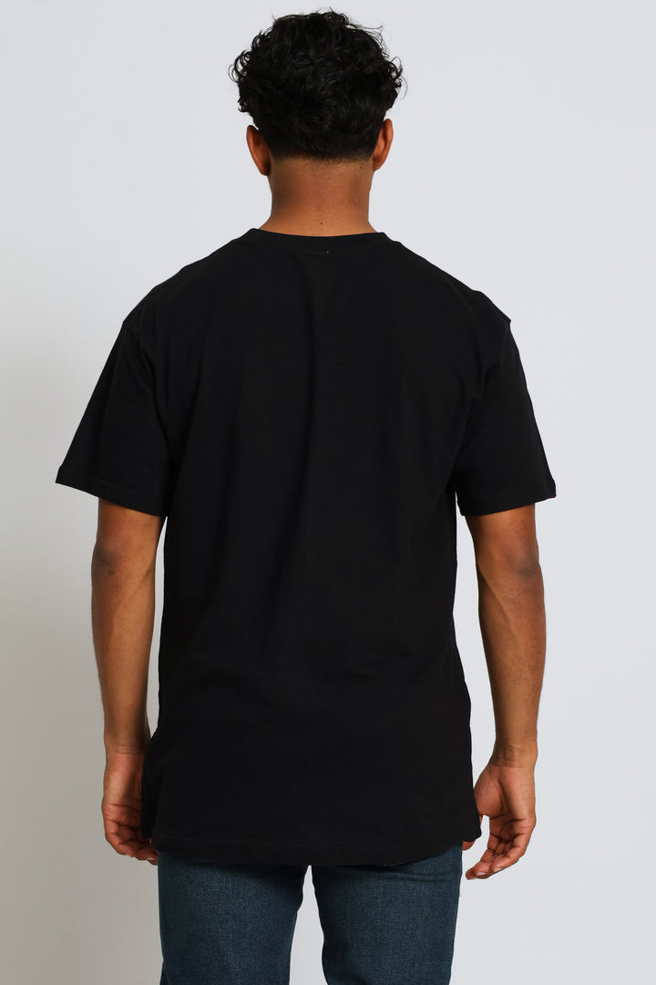 Graffiti Chest Print Tee - Black