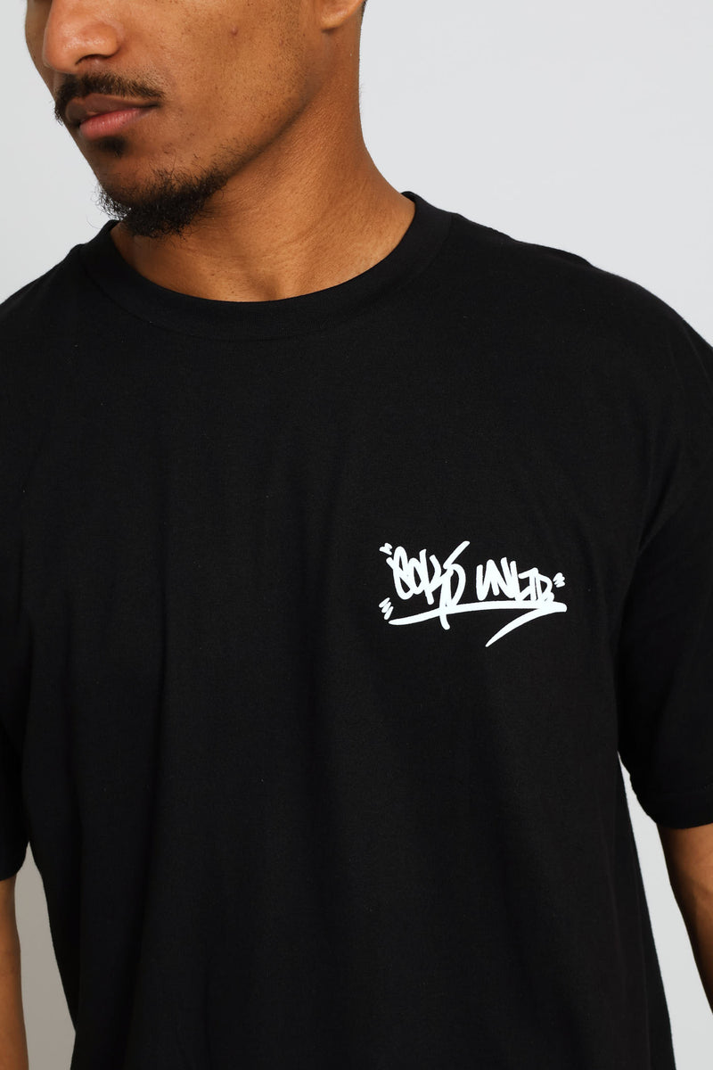 Graffiti Chest Print Tee - Black