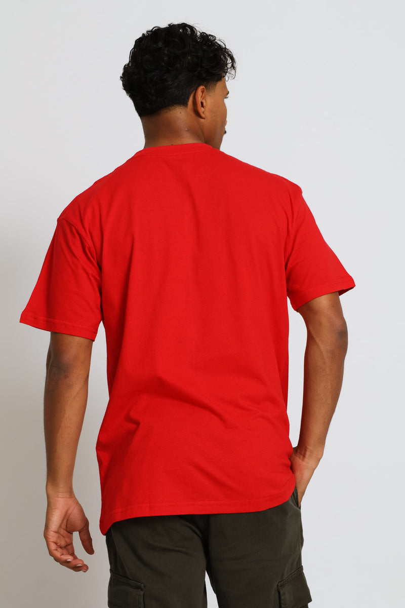 Graffiti Chest Print Tee - Red