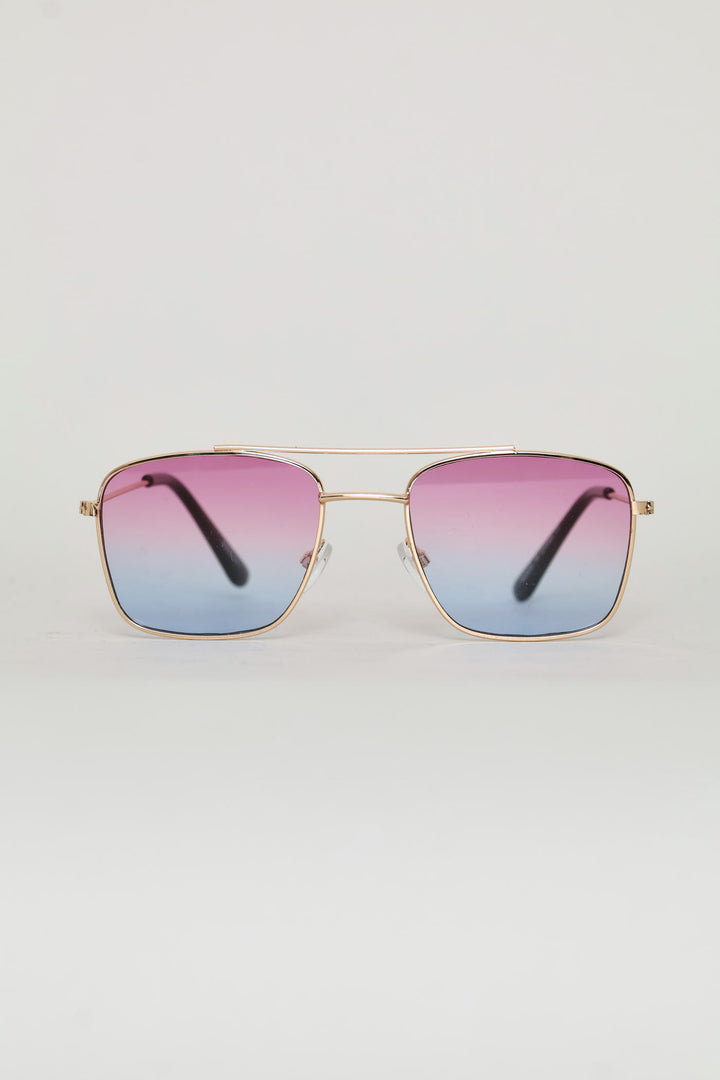 Girls Gold Tips Ombre Aviator Sunglasses - Multi