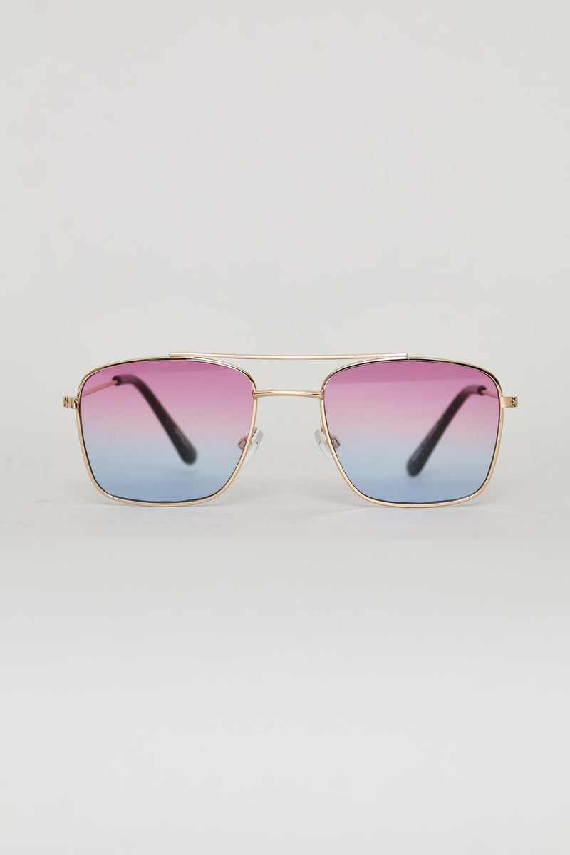 Girls Gold Tips Ombre Aviator Sunglasses - Multi
