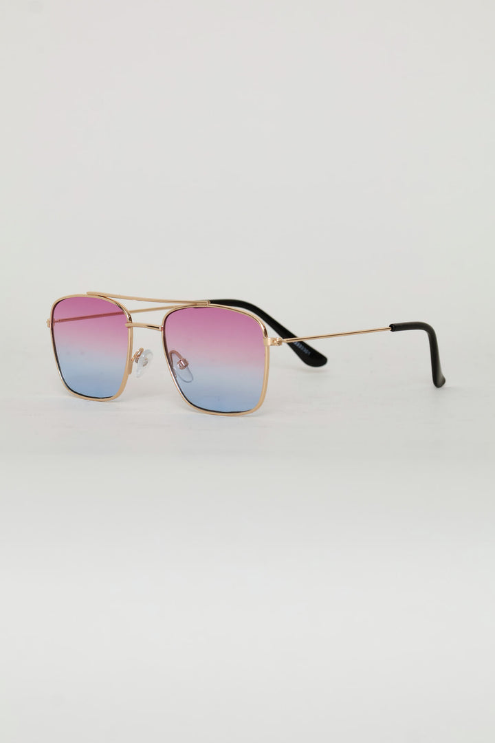 Girls Gold Tips Ombre Aviator Sunglasses - Multi