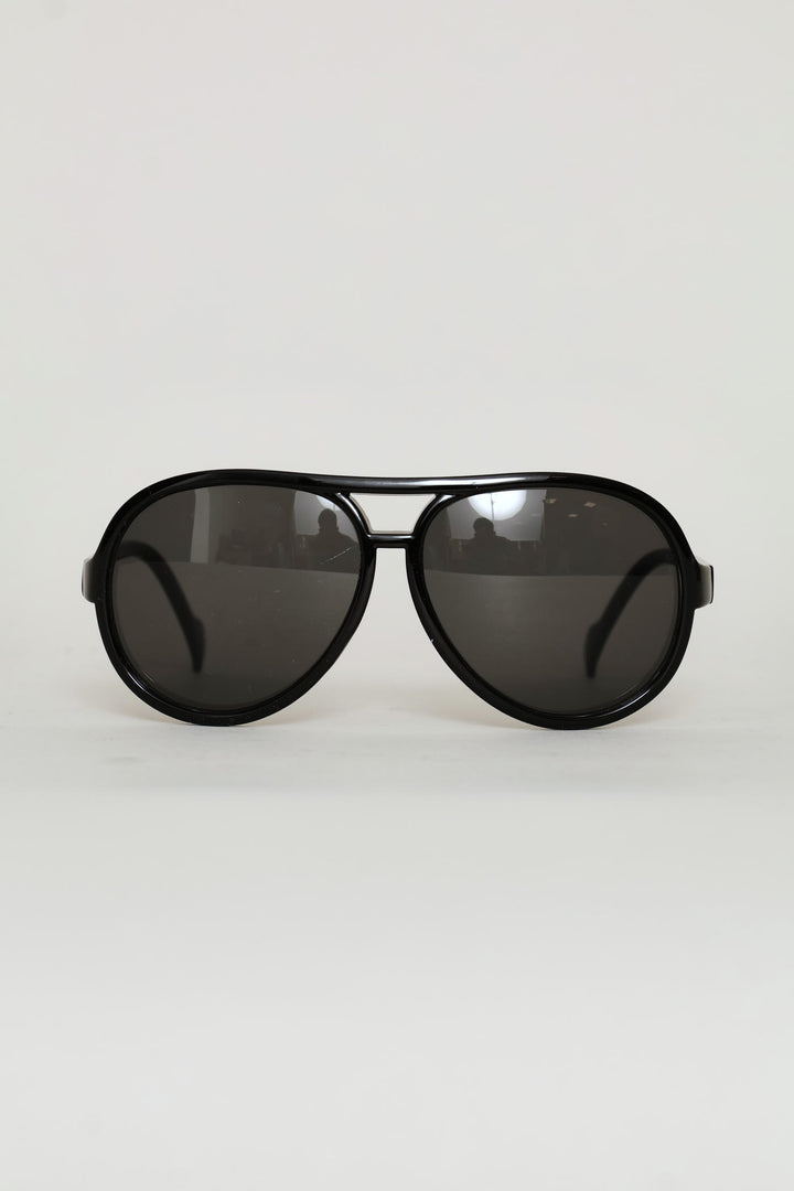 Boys Shiny Aviator Sunglasses - Black
