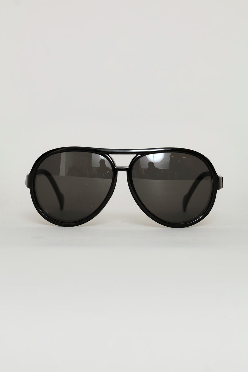 Boys Shiny Aviator Sunglasses - Black