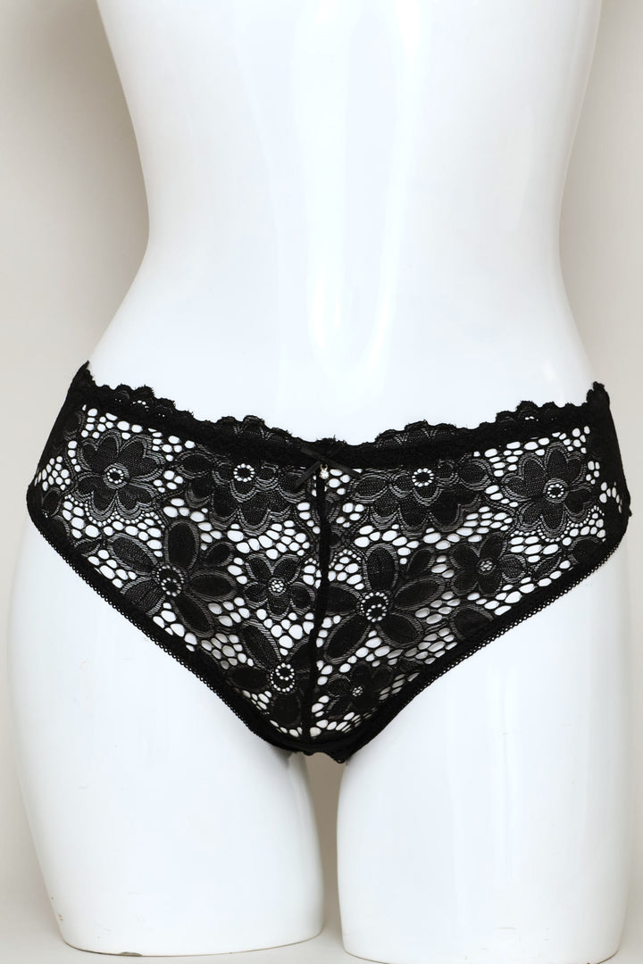 Full Lace Bikini Panty - Black