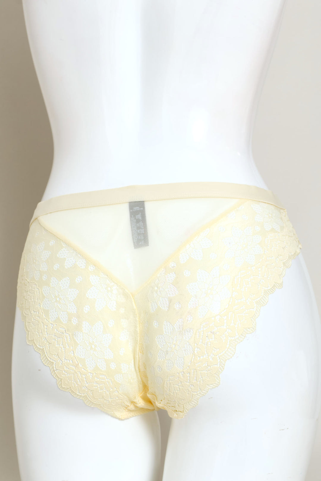 Thick Elastic Ribbed Cotton Bikini Panty - Yellow