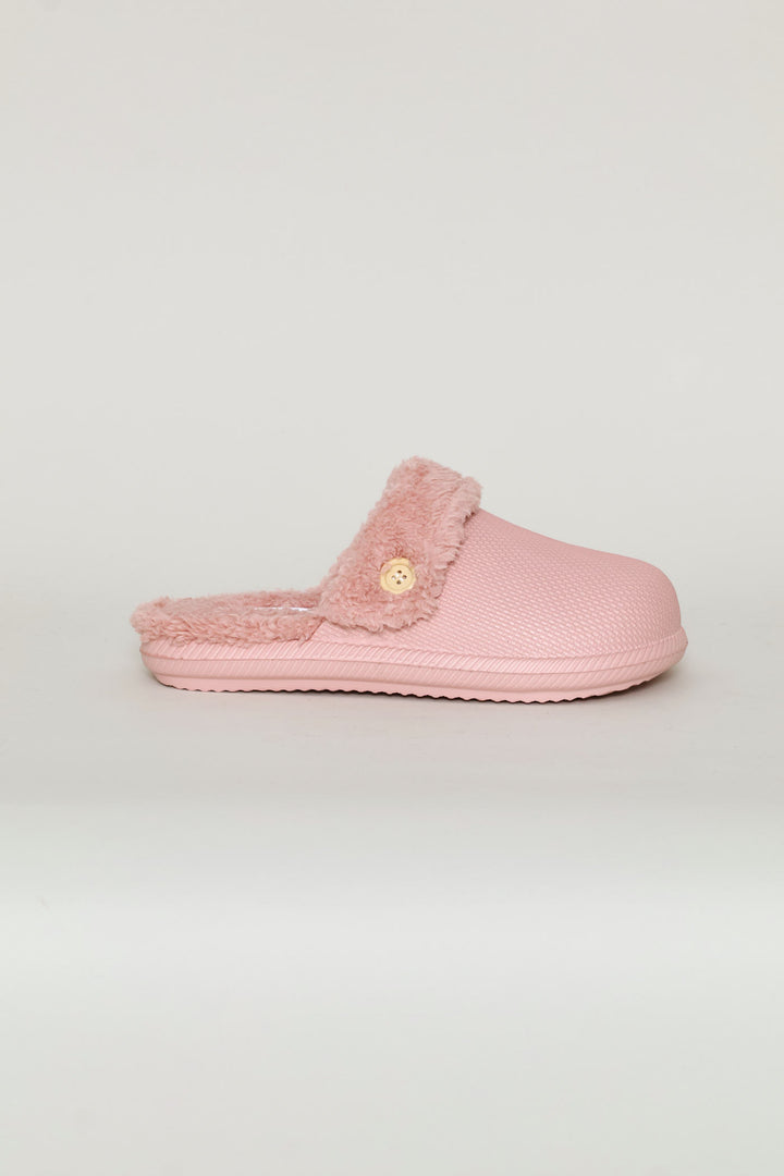 Plain Lined Closed Toe Eva Slipper - Blush
