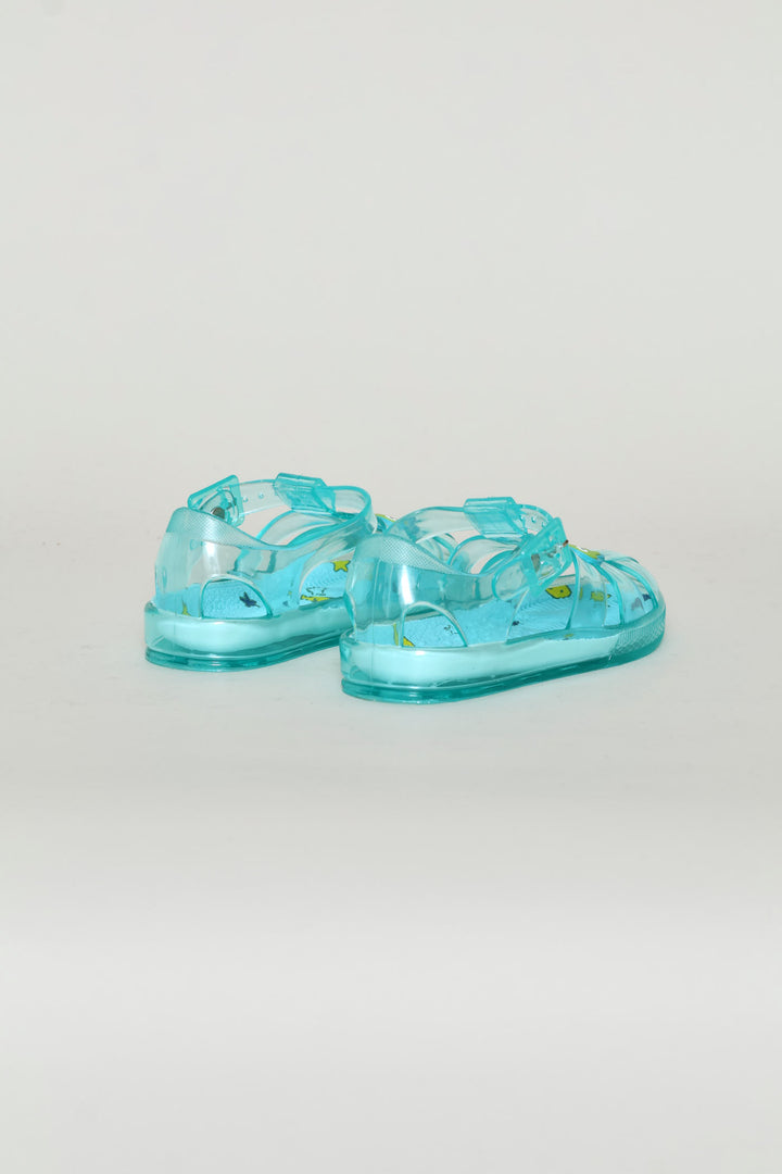 Pre-Boys Turtle Closed Toe Jelly Sandal - Turquoise