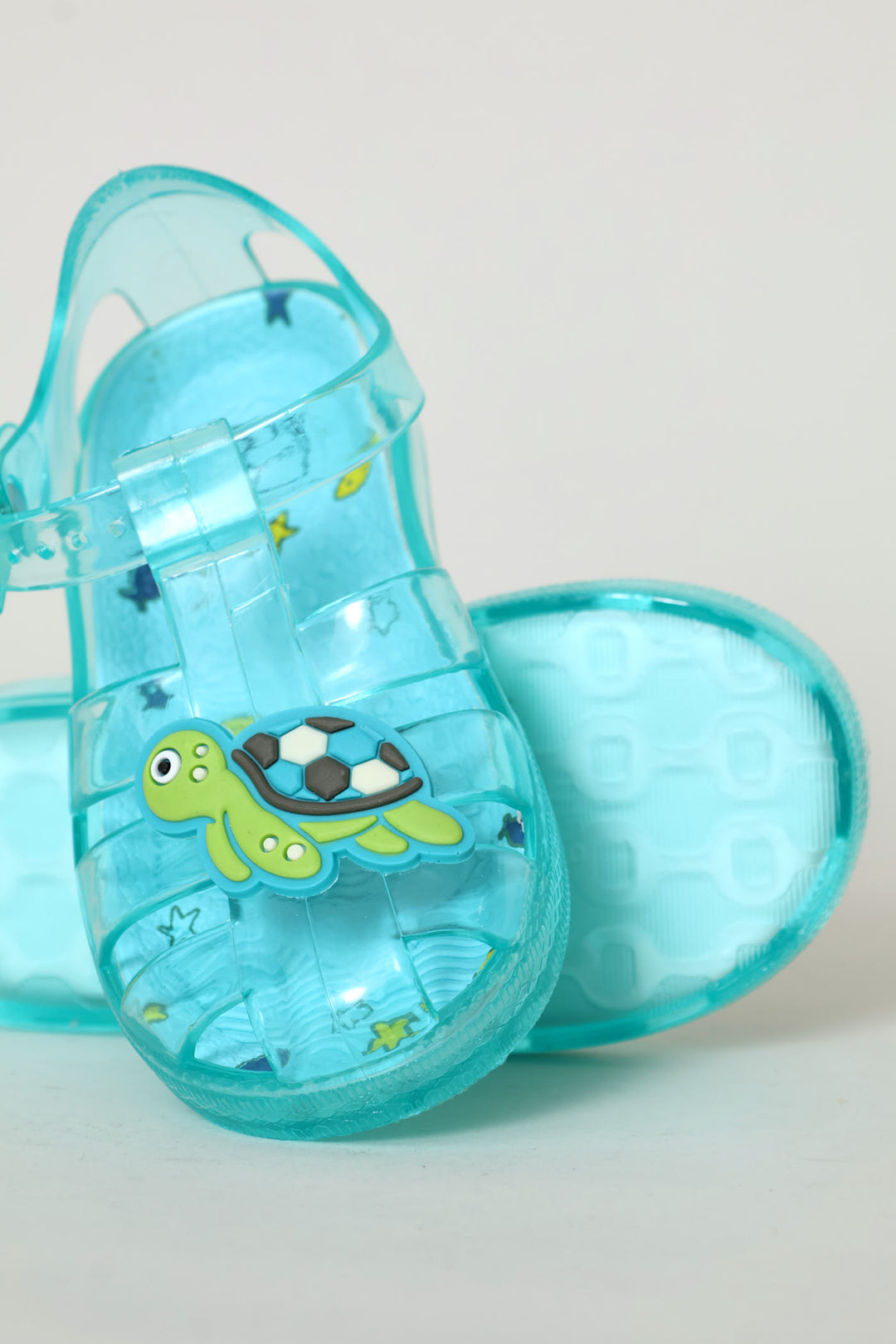 Pre-Boys Turtle Closed Toe Jelly Sandal - Turquoise
