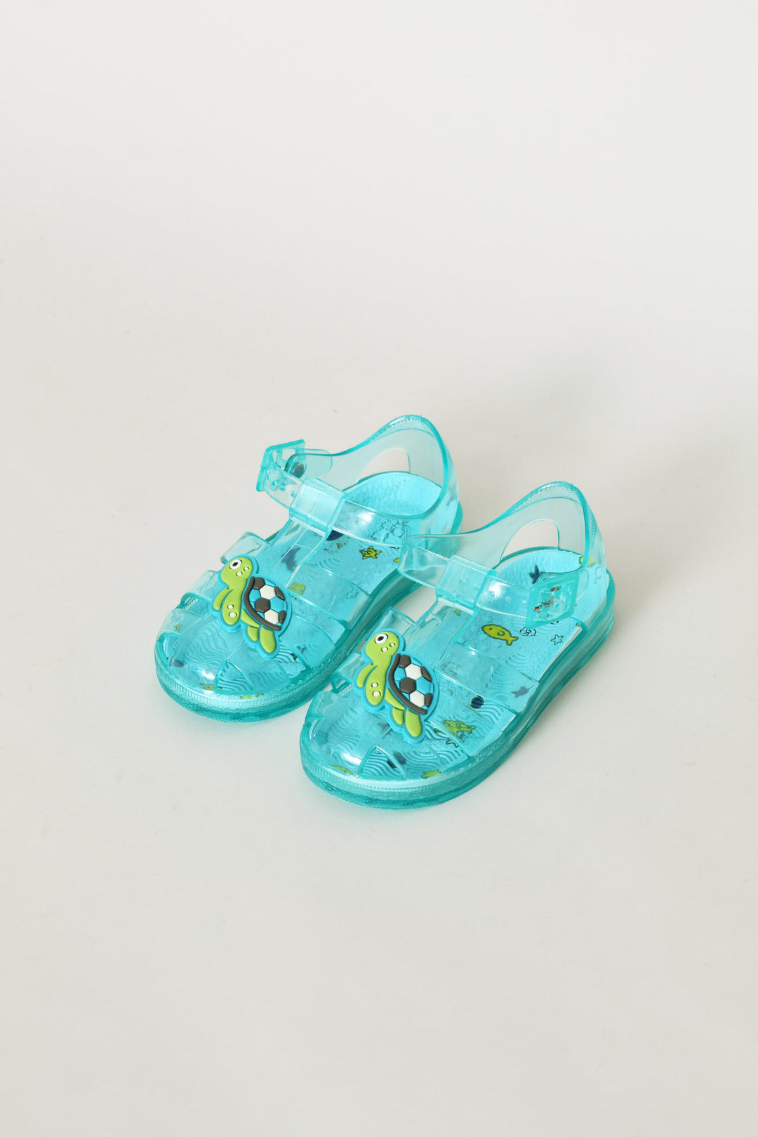 Pre-Boys Turtle Closed Toe Jelly Sandal - Turquoise