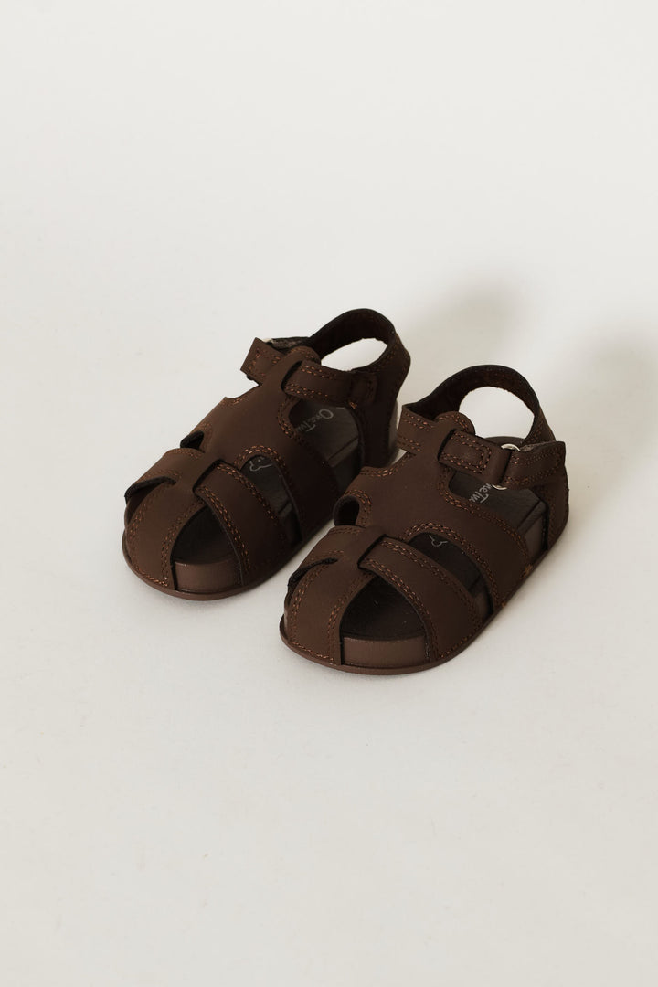 Baby Boys Closed Toe Comfort Sandal - Chocolate
