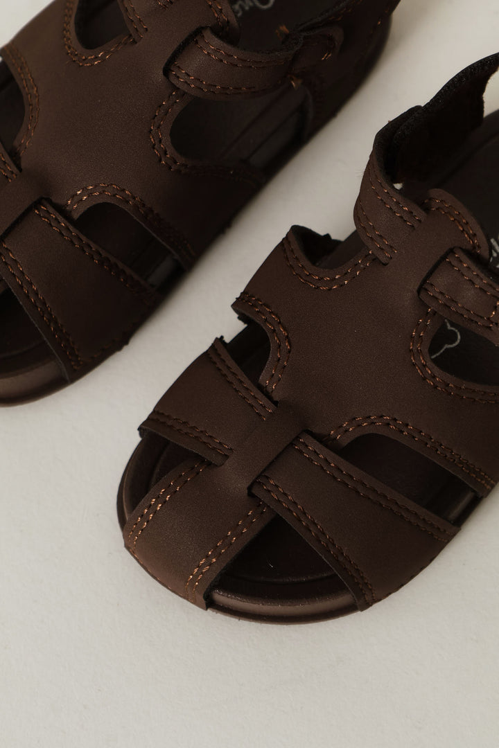 Baby Boys Closed Toe Comfort Sandal - Chocolate